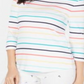 Charter Club Women's Cotton Striped Top White Combo Size Petite XL