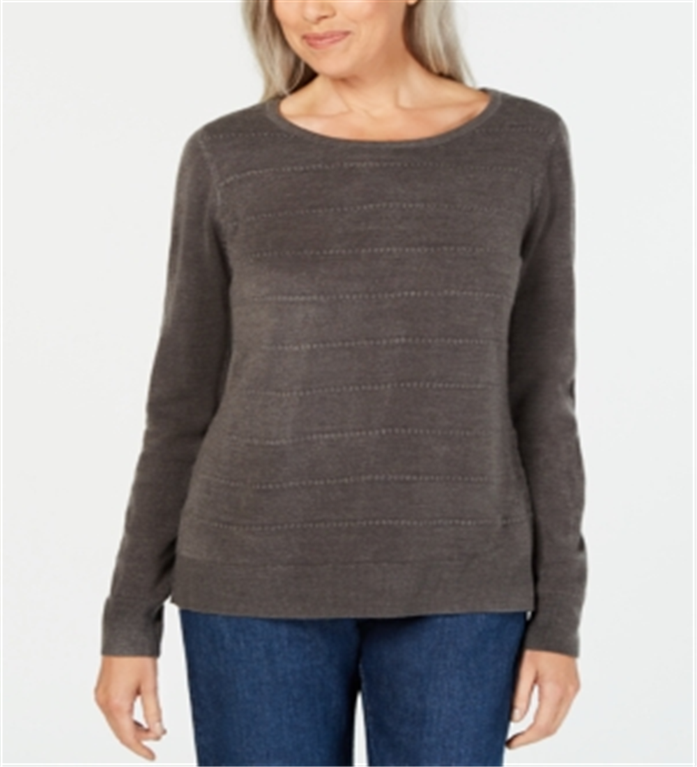 Karen Scott Women's Ottoman Stitch Sweater White Size Petite L