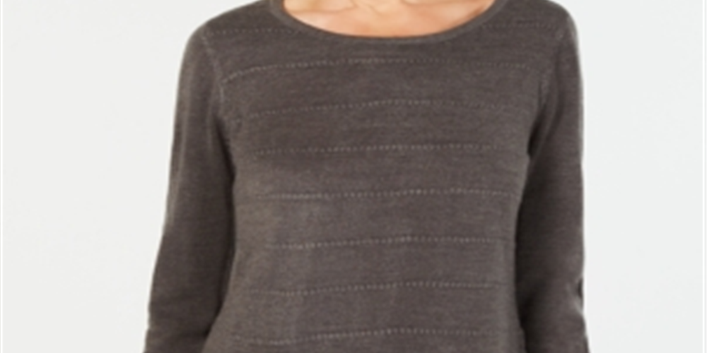 Karen Scott Women's Ottoman Stitch Sweater White Size Petite L