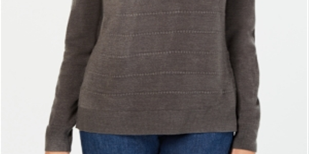 Karen Scott Women's Ottoman Stitch Sweater White Size Petite L