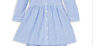 Ralph Lauren Girls' Striped Shirt Dress & Bloomers Set Blue Size 3MOS
