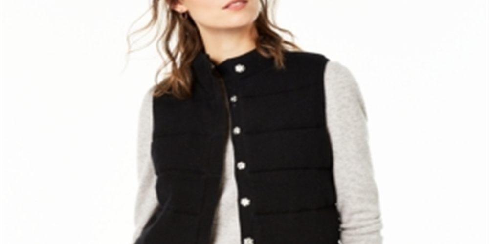 Charter Club Women's Cashmere Vest Black Size Large