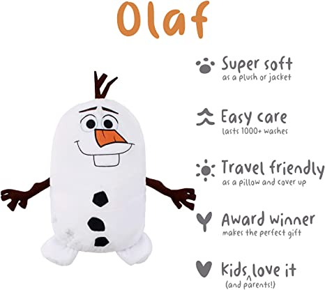 Cubcoats Kid's Olaf Frozen 2 in 1 Transforming Classic Zip Up Hoodie & Soft Plushie White