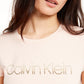 Calvin Klein Women's Embellished Crewneck Logo T-Shirt Pink Size Small