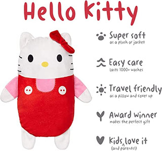 Cubcoats Hello Kitty 2 in 1 Transforming Pullover Hoodie & Soft Plushie Red