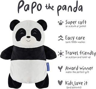 Cubcoats Papo The Panda 2 in 1 Transforming Hoodie and Soft Plushie, Black and White Unisex