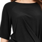 Alfani Women's Twisted Elbow Sleeve Top Black Size Petite