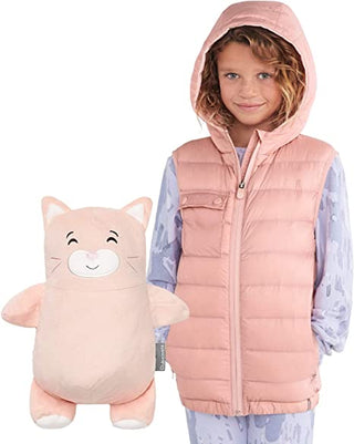 Cubcoats Kali The Kitty 2 in 1 Transforming Down Vest Hoodie & Soft Plushie Pink