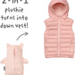 Cubcoats Kali The Kitty 2 in 1 Transforming Down Vest Hoodie & Soft Plushie Pink