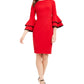 Calvin Klein Women's Bell Sleeve Above the Knee Sheath Evening Dress Red Size 8