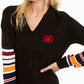 Tommy Hilfiger Women's Contrast Trim Embroidered Logo Pullover Sweater Black Size X-Small