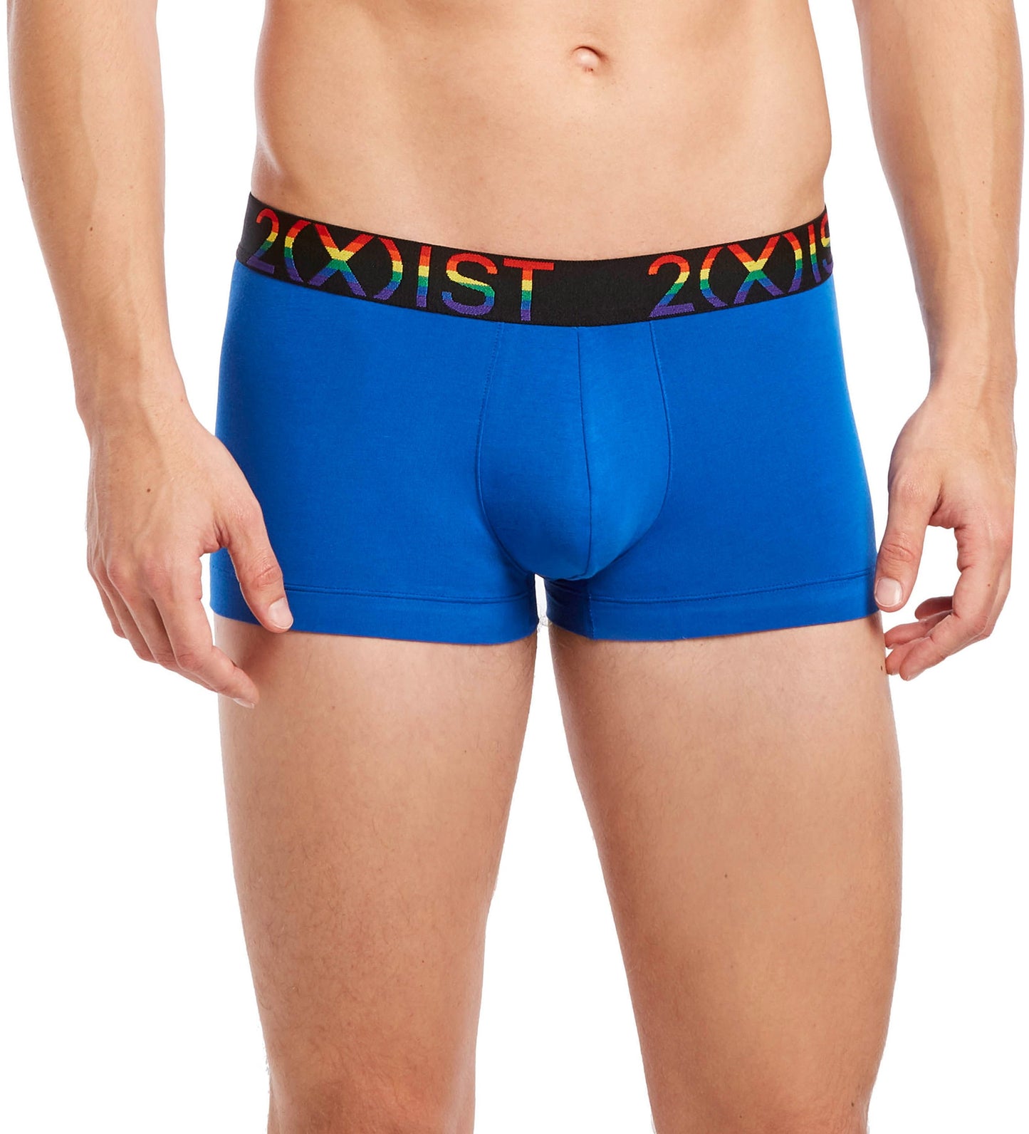 2(X)IST Men's Pride No Show Boxer Briefs Blue Size X-Large