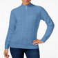 Karen Scott Women's Button Trim Mock Neck Sweater Blue Size Small
