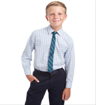 Tommy Hilfiger Big Boy's 2 Pc Regular Fit Plaid Dress Shirt & Stripe Tie White Size 2XL