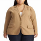 Ralph Lauren Women's Plus Sweater Knit Blazer Brown Size 1X