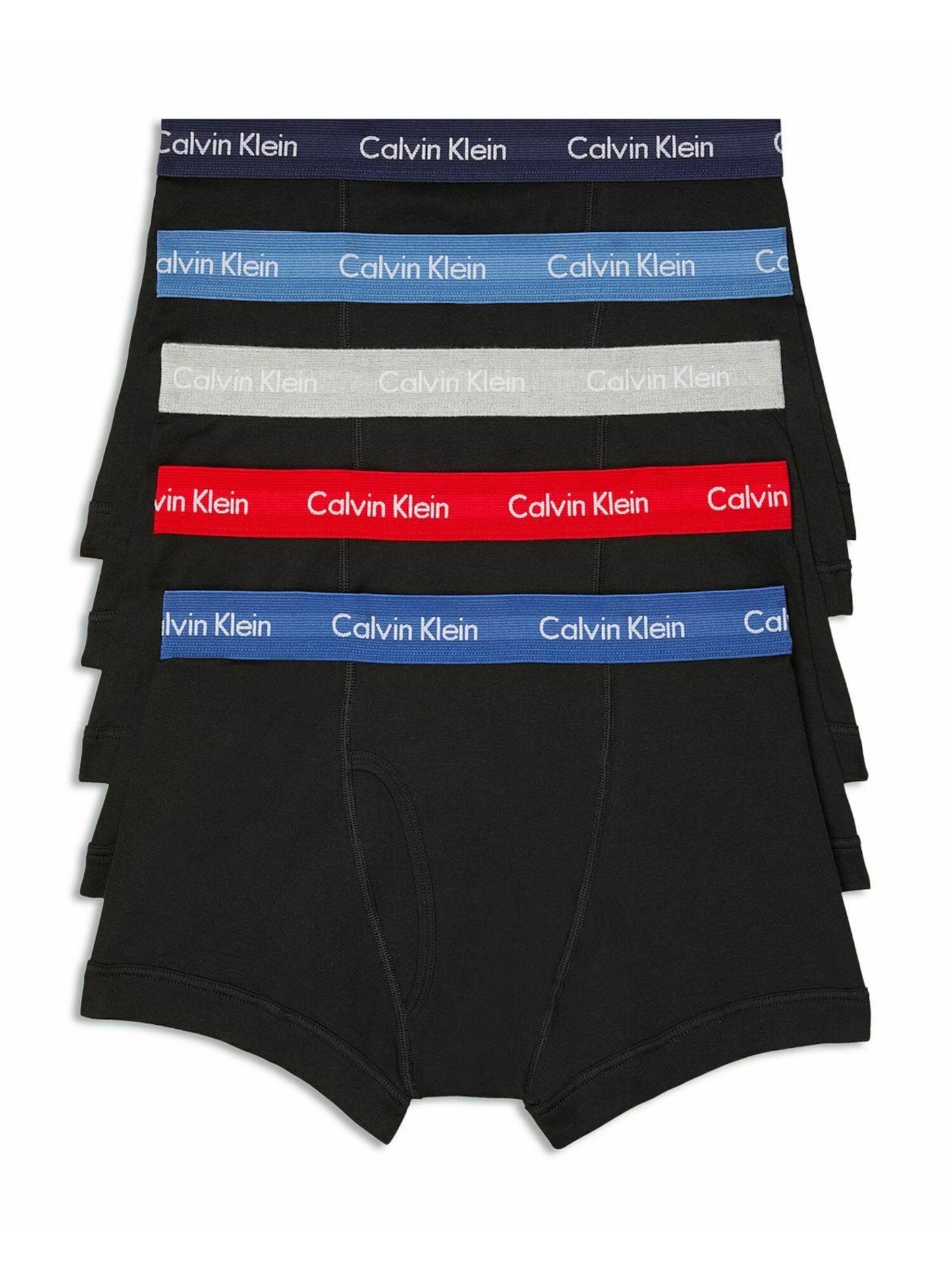 Calvin Klein Men's 5 Pk Cotton Classics Trunks Blue Size Small