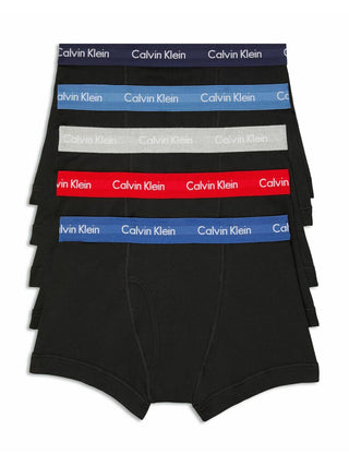 Calvin Klein Men's 5 Pk Cotton Classics Trunks Blue Size Small