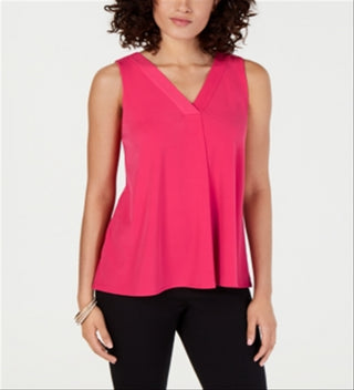 Alfani Women's V Neck Tank Top Pink Size Petite XL