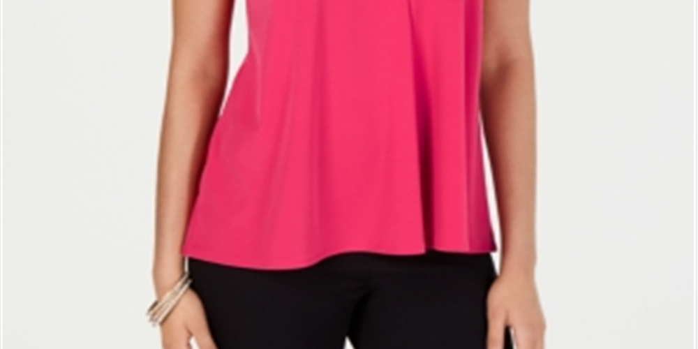 Alfani Women's V Neck Tank Top Pink Size Petite XL