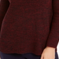 Style & Co Women's Pointelle Envelope Neck Sweater Black Red Size Petite M