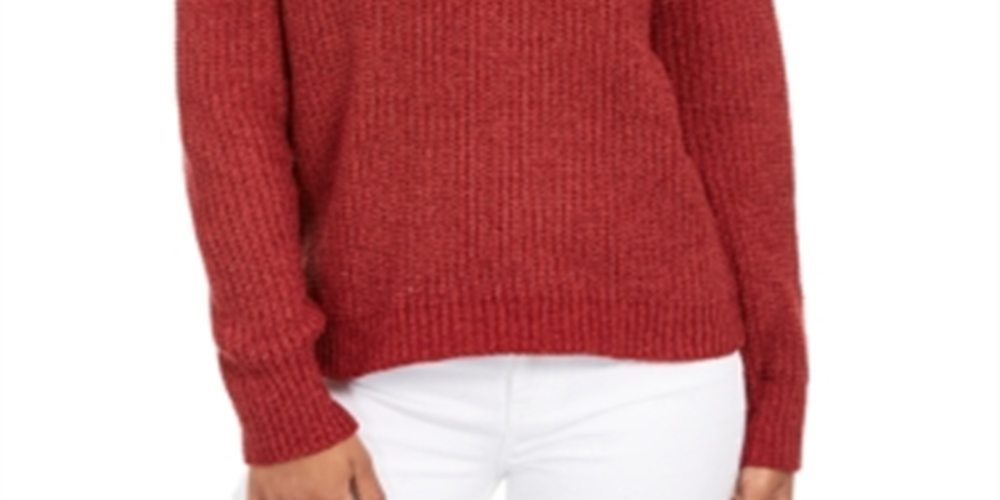 Hippie Rose Junior's Chenille V Neck Sweater Red Size X-Large