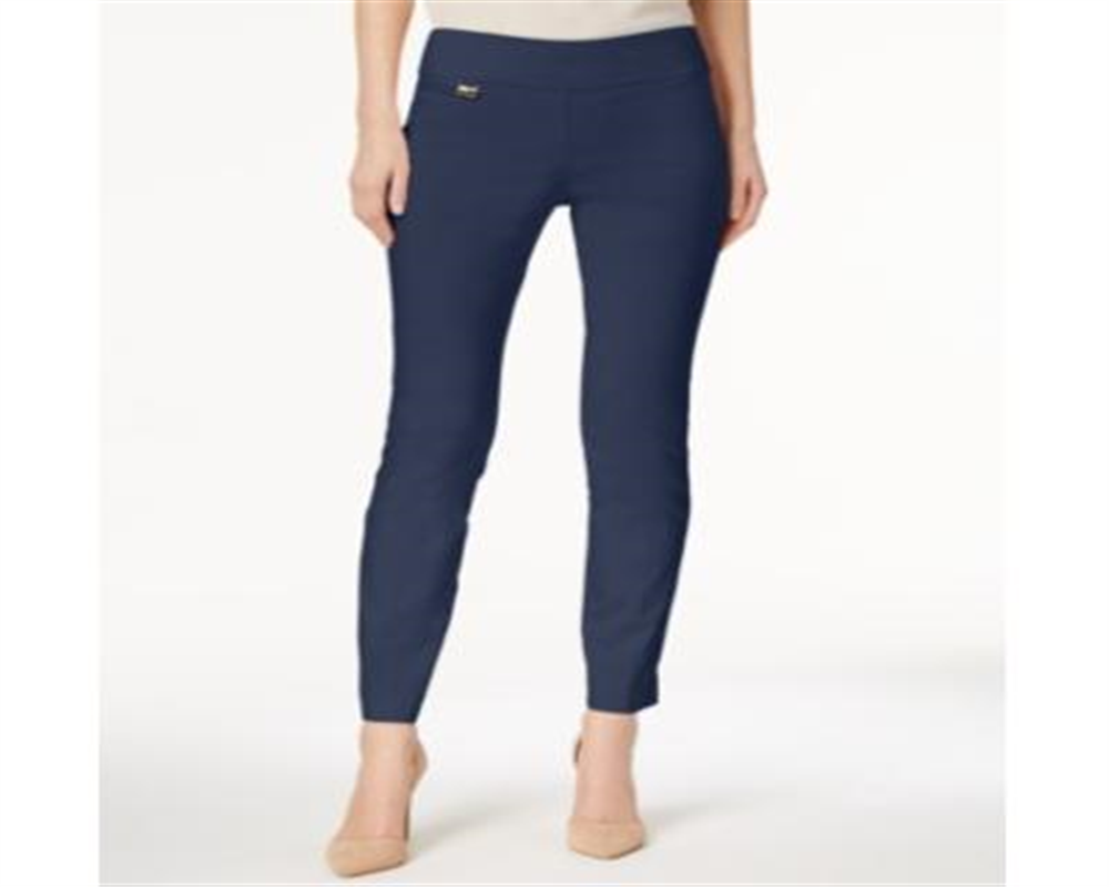 Alfani Women's Tummy Control Pull on Skinny Pants Dark Fudge Size 12 Petite