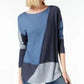 INC International Concepts Women's Colorblocked Sweater Blue Size Petite Small