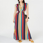INC International Concepts Women's Striped Smocked Maxi Dress Red Size Petite Small