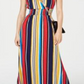 INC International Concepts Women's Striped Smocked Maxi Dress Red Size Petite Small