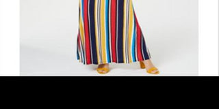 INC International Concepts Women's Striped Smocked Maxi Dress Red Size Petite Small