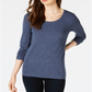 Maison Jules Women's Scoop Neck Top Navy Size M