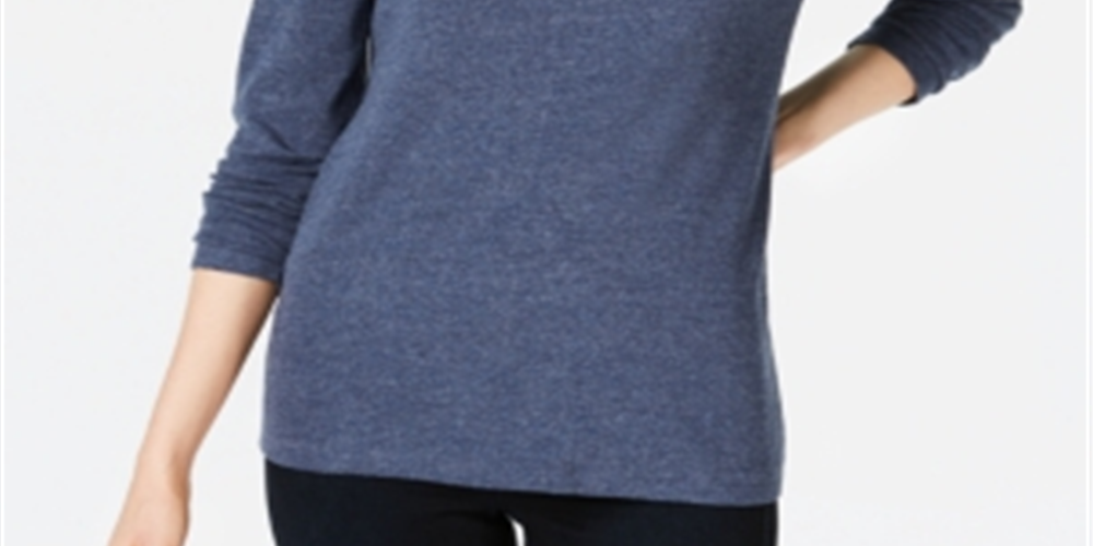 Maison Jules Women's Scoop Neck Top Navy Size M