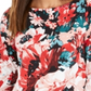 Charter Club Women's Floral Print Boat Neck Top Red Size Large