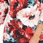 Charter Club Women's Floral Print Boat Neck Top Red Size Large