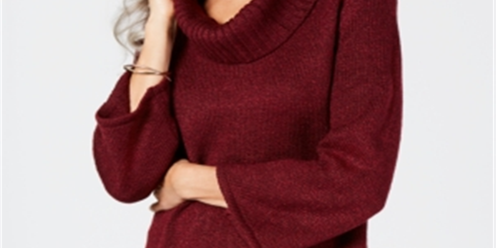 Karen Scott Women's Cowlneck Tunic Red Size Small