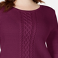 Karen Scott Women's Cable Knit Sweater Autumn Berry Size X-Small