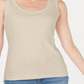 Karen Scott Women's Scoop Neck Cotton Tank Top Brown Size Medium