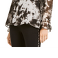 INC International Concepts Women's Tie Dyed Cold-Shoulder Top Black  Size Petite XL