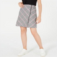Bar III Women's Zipper Detail Plaid Skirt Black Size 0