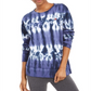 Tommy Hilfiger Women's French Terry Tie Dye Sweatshirt Blue Size XL