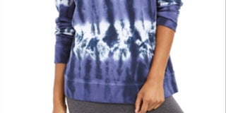 Tommy Hilfiger Women's French Terry Tie Dye Sweatshirt Blue Size XL