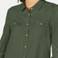 Ultra Flirt Junior's Mixed Media Utility Shirt Green Size XL