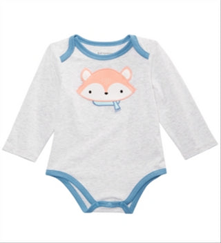 First Impressions Baby Boy's Fox Bodysuit Gray Size Newborn