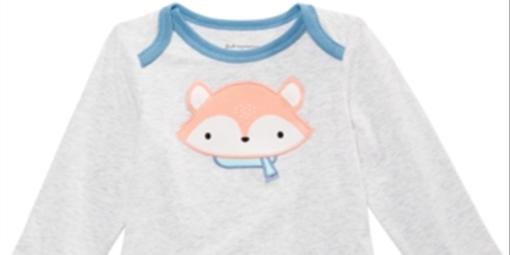 First Impressions Baby Boy's Fox Bodysuit Gray Size Newborn