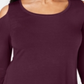 JM Collection Women's Cold Shoulder Top Purple Size Small