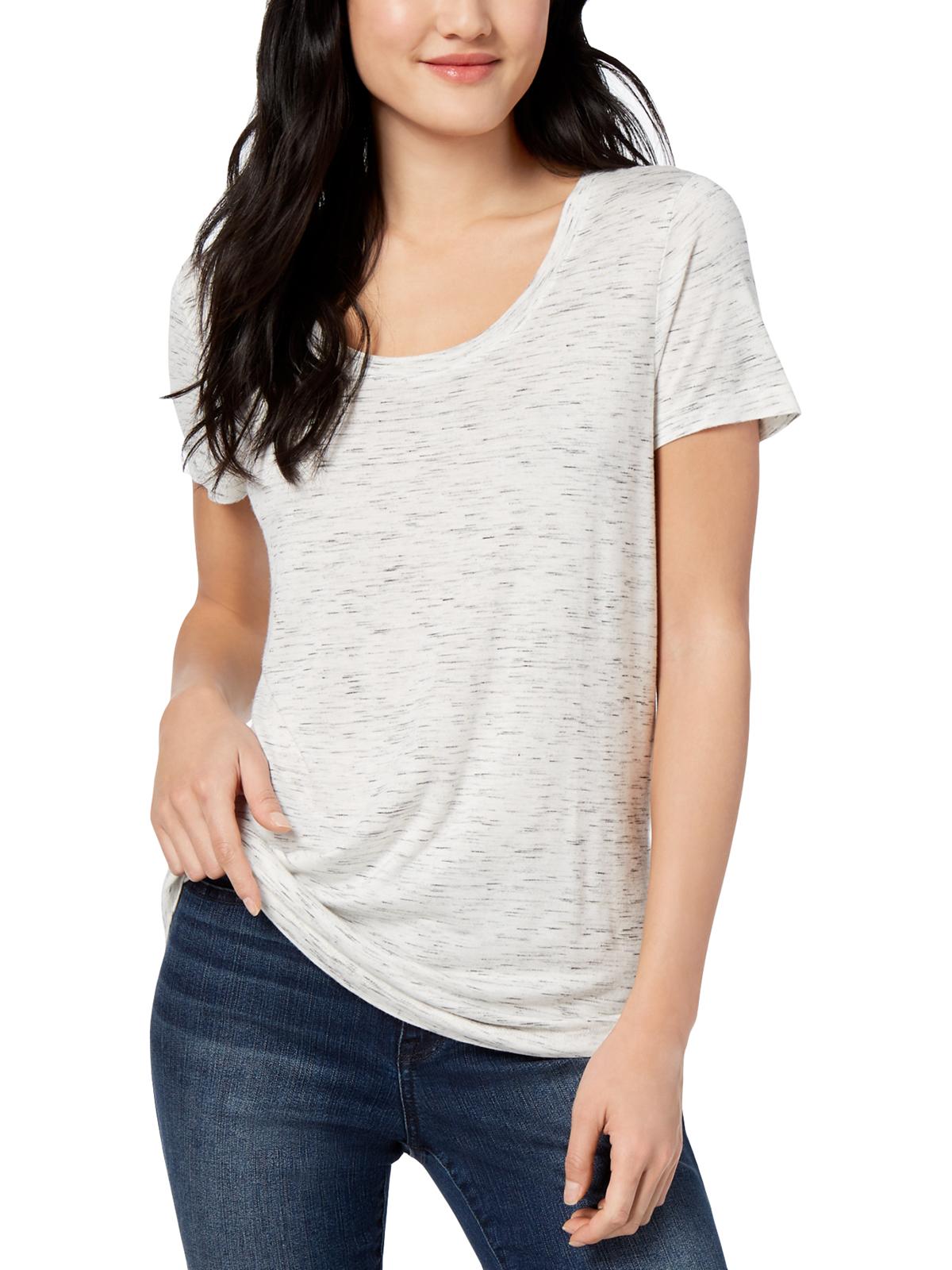 Maison Jules Women's Scoop Neck T-Shirt Brown Size XX-Large