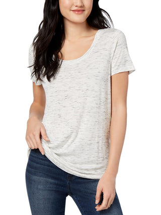 Maison Jules Women's Scoop Neck T-Shirt Brown Size XX-Large