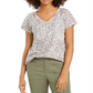 Style & Co Women's Animal Print Burnout Top Brown Size Petite S