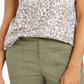 Style & Co Women's Animal Print Burnout Top Brown Size Petite S