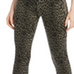 INC International Concepts Women's Animal Print Curvy Fit Skinny Pants Green Size 2
